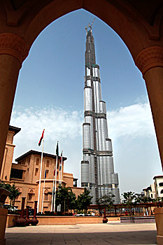 View of Burj Dubai, world's tallest building,nearing completion by Ron Gluckman