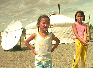 TV in Mongolia's Gobi Desert  by Ron Gluckman