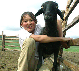 A couple kids in Mongolia  by Ron Gluckman
