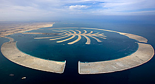 Palm Island in Dubai, aerial view